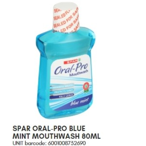 SPAR ORAL PRO M/WASH BLUE MINT  80ML(RF)